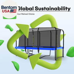 1800LBS Weight Capacity Rectangle Trampoline 10X17Ft 9X15FT 8X14FT Outdoor Squar