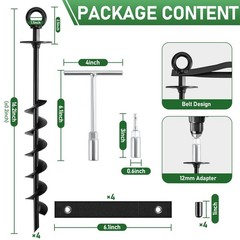 Ground Anchors Screw in – Heavy Duty Trampoline Anchors/Stakes for High Wind,…