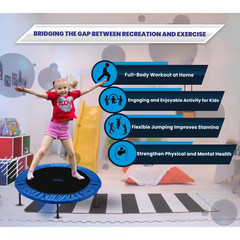 44 In. Rebounder Exercise Fitness Workout Trampoline That Is Portable and Foldab