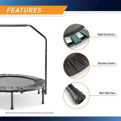 ASG-40 Black Cardio Trampoline w/ Handle – Low-Impact Home Fitness Trainer NEW