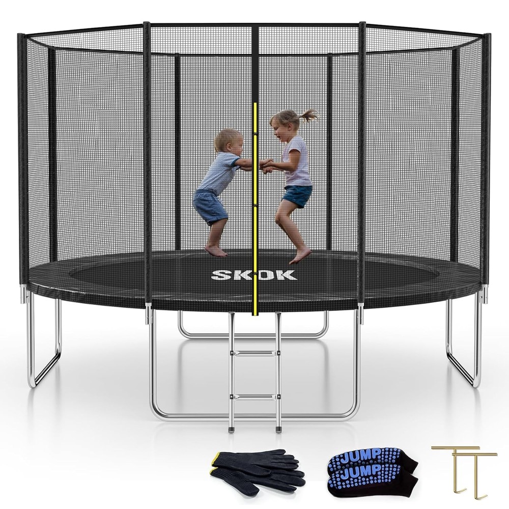 Kids Outdoor Trampoline with Net 400lbs Heavy Duty Gymnastics Set ASTM Approved