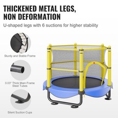 5FT Kids Trampoline 60″ with Safety Net Basketball Hoop Indoor Outdoor Play