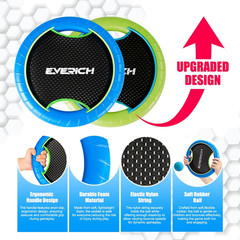 Trampoline Paddle Ball Set with 2 Bouncy Paddles & 4 Balls – Soft Foam Design fo
