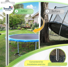 8 Pieces Trampoline Stakes Heavy-Duty: 10 Inch Metal Stake Safety Ground Anchor