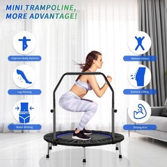 40in Mini Trampoline Rebounder – Portable Home Cardio, Foldable, 330 lb Weight