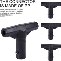 6Pcs T-Tube Connector for Trampoline Pole Covers, Black Plastic T-Connector Cap