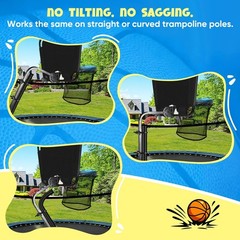 Adjustable Metal Trampoline Basketball Hoop with Mini Ball & Pump – Fits All Pol