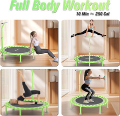 Foldable Mini Trampoline, 40″ Rebounder Trampoline for Adults & Kids, 450Lbs Cap