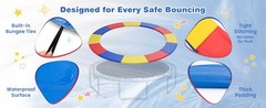 16 ft Trampoline Replacement Safety Round Protective Cover Foldable With Elastic