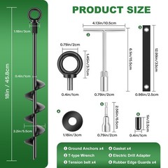 18 Inch Ground Anchors 4 Packs Heavy Duty Fully Welded Trampoline Stakes Scre…