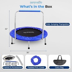 Easy-Assembly 36″ Trampoline with Carry Bag – Perfect for Home & Garden Workouts