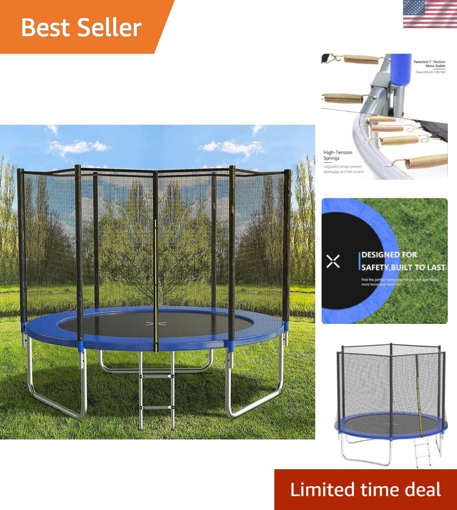8FT 10FT 12FT 14 FT 15FT Trampoline with Safety Enclosure Net，Outdoor Trampol…