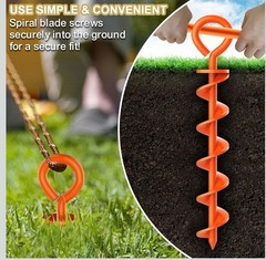 Eurmax USA Canopy Stakes Steel Anchor Kit works for Dogs, Trampolines, Others