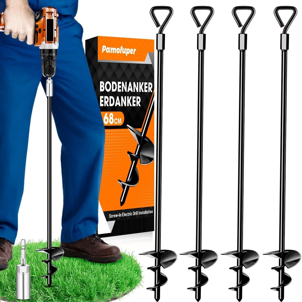 68cm Ground Anchor Screw In Trampoline Tent Ground Anchor, Heavy Duty Trampoline An…