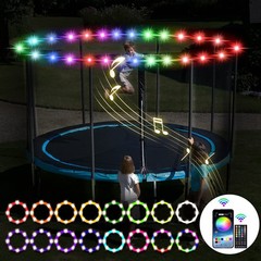 SUVEUS 52Ft Trampoline Lights, Waterproof LED Lights for 16Ft 15Ft 14Ft 12Ft …