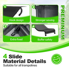 Trampoline Slide, 10FT 12FT 14FT 15FT 16FT Trampoline Universal Outdoor Slides,