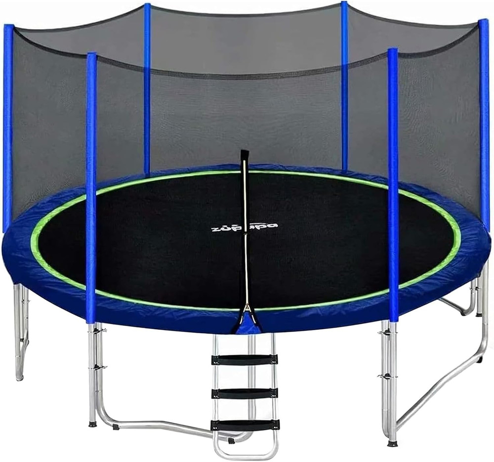 1800LBS Capacity No-Gap Design 16 15 14 12FT Trampoline with Safety Enclosure Ne