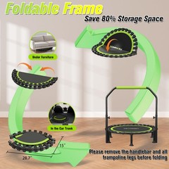 ZCMHAXJ Foldable Mini Trampoline, 40″/48″ Rebounder Trampoline for Adults & K…