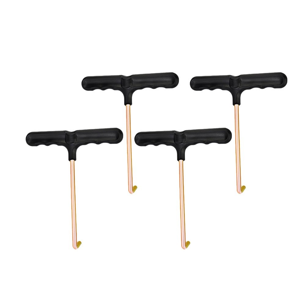 4Pcs Compact Durable Boot Lace Hook Tool for Ice Skates and Hockey Shoes Black