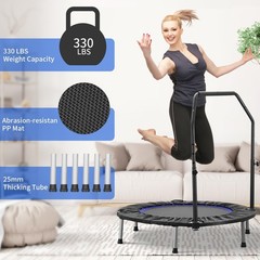 40in Mini Trampoline Rebounder – Portable Home Cardio, Foldable, 330 lb Weight