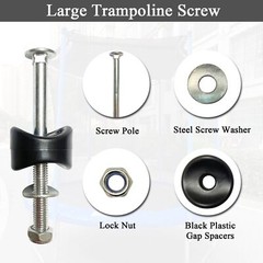 12 PCS Long Trampoline Screws 3.7 Inch/94mmAnti-Loose Trampoline Bolts and Nu…