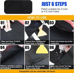 Trampoline Patch Repair Kit 3 Sizes Patches | Repair Trampoline Mat Tear or H…