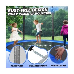SkyBound 6FT 12FT 14FT Outdoor Trampoline with Net Enclosure – Recreational B…