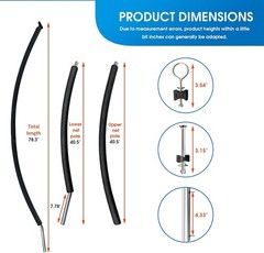 Trampoline Poles Replacement, Universal Trampoline Replacement Enclosure Pole…