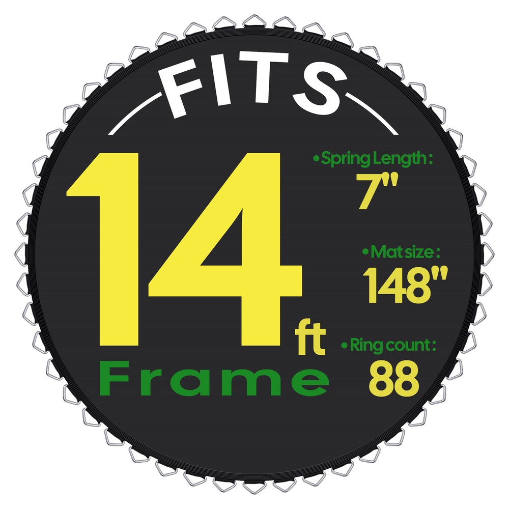 Trampoline Replacement Mat Fit 12′-15′ Trampoline Frame 72-96 V-Rings Springs