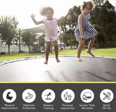 Costway Replacement Trampoline Mat Fit 14ft Frame w/80 V-Hooks Using 5.5″ Spring