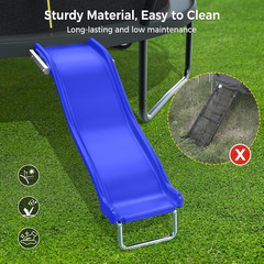 Heavy Duty Plastic Trampoline Slide with Support Frame for 8-16FT, Safer Outdoor