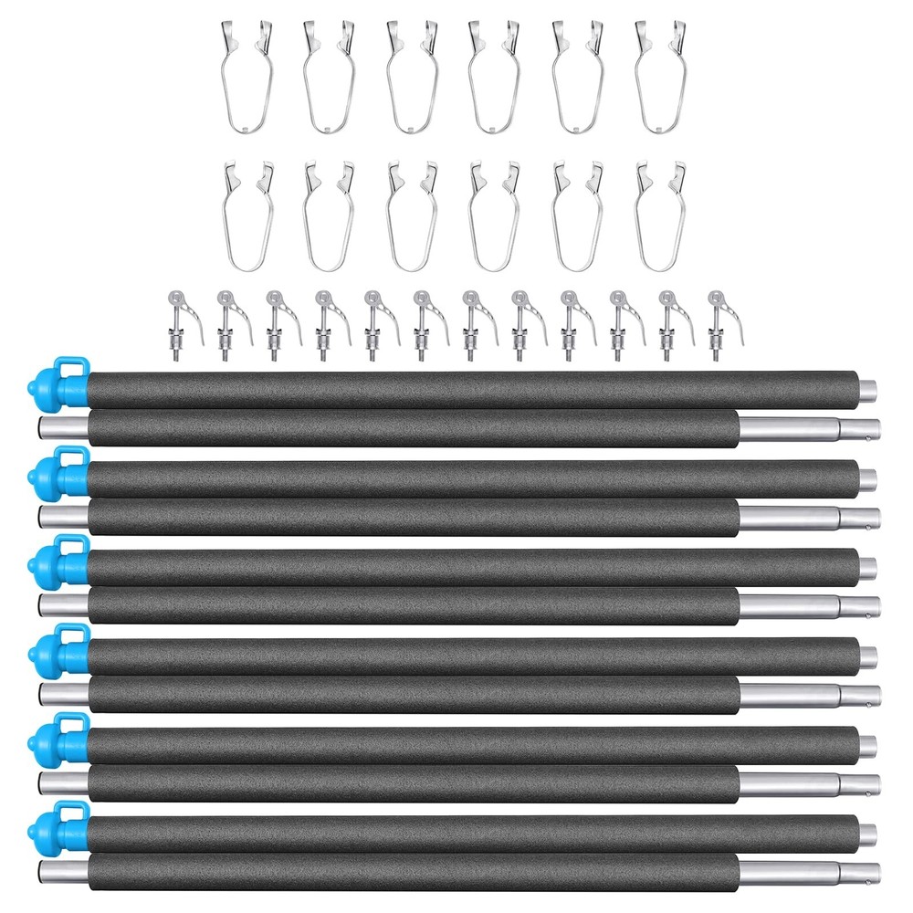 Universal Trampoline Replacement Enclosure Poles With Clamp And Hardware