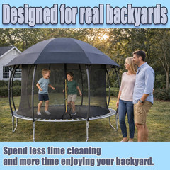 12FT Dome Trampoline Canopy Cover for Backyard Trampolines, 600D Heavy-Duty Wate