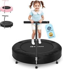 FED FITNESS 36” Kids Mini Trampoline With Handle & Safe Thickened Cover