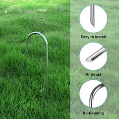 HeavyDuty UType Wind Stakes for Trampolines, Tents, Soccer Goals 6pcs