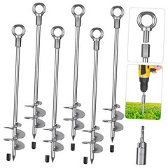 30″ Heavy-Duty Ground Anchors Screw in, 3″ Wide Spiral Earth Anchors for