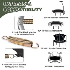 Trampoline Springs 3.5″ to 8.5″ Galvanized Steel Heavy Duty High Tensile Univ…
