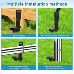 8PCS Ground Anchors, Fence Post Repair Kit, One-Piece Anchor Stakes with L Br…