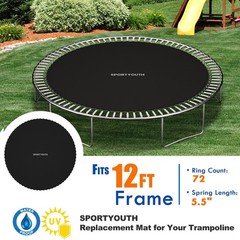 Trampoline Replacement Mat Fits12 ft Round Frame 5.5″ Springs With Spring Tool