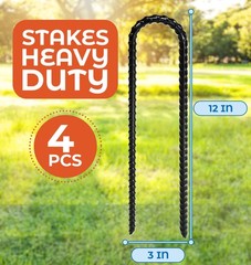 Happin® 12 Inch Trampoline Anchors, Trampoline Stakes, Ground Stakes Heavy Du…