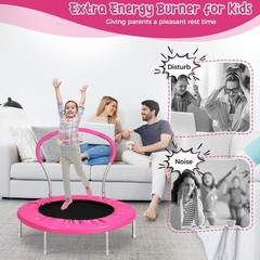 Mini Trampoline for Kids, Indoor Toddler Trampoline with Handle, Child Small …