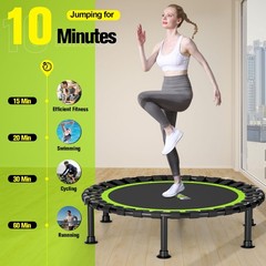 Foldable Mini Trampoline, 40″/48″ Rebounder Trampoline for Adults & Kids, 440…