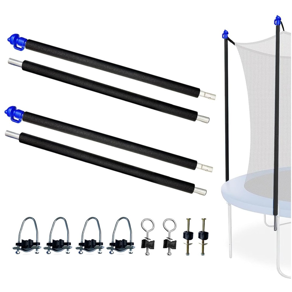 Large Universal Trampoline Net Pole Replacement with Foam Sleeve and Enclosure