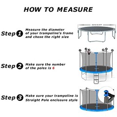 Zoomster Trampoline Enclosure Net with Pole 14FT Trampoline Net with Pole Cap