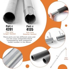 Trampolines Single Enclosure Pole Set Trampoline Replacement Parts Upper and 2