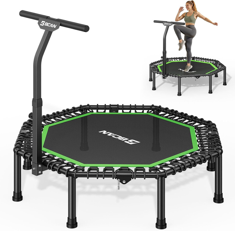 BCAN 51″ Octagonal Mini Trampoline, Max Load 450 LBS Fitness Trampoline with T-A