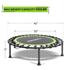 “/45” Rebounder Trampoline for Adults, Silent Mini Trampoline Indoor Green 42