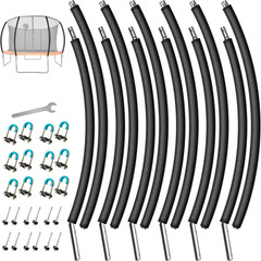 6PCS Trampoline Replacement Curved Pole, Universal Trampoline Enclosure Pole Fit