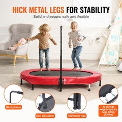 VEVOR 56″ Trampoline for Kids Foldable Mini Toddler Trampoline Indoor Outdoor