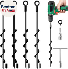 Ground Anchors Screw In, 18 Inch 4 Pack Spiral Swing Set Trampoline Earth Anchor